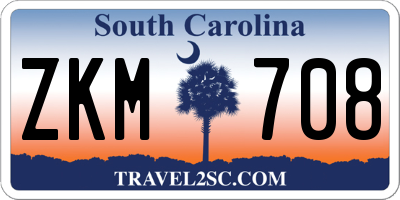 SC license plate ZKM708