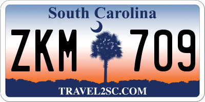 SC license plate ZKM709