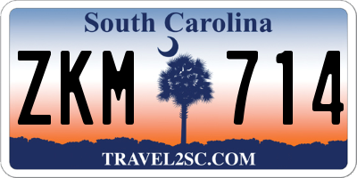 SC license plate ZKM714