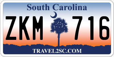 SC license plate ZKM716