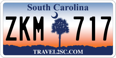 SC license plate ZKM717