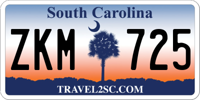 SC license plate ZKM725