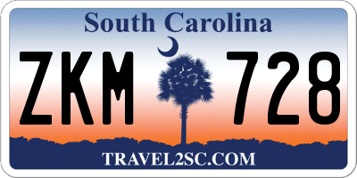 SC license plate ZKM728