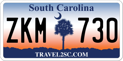 SC license plate ZKM730