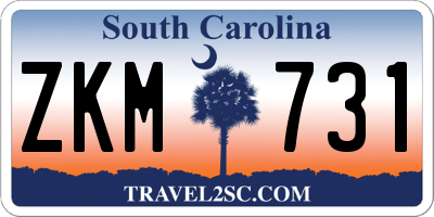 SC license plate ZKM731