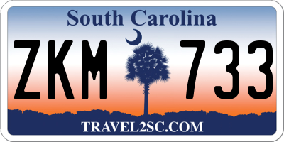 SC license plate ZKM733