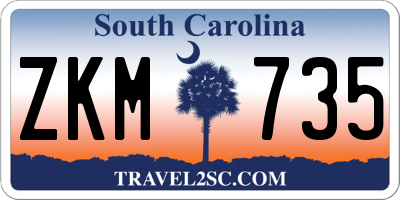 SC license plate ZKM735