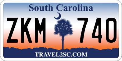 SC license plate ZKM740