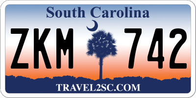 SC license plate ZKM742