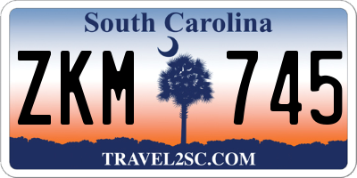 SC license plate ZKM745
