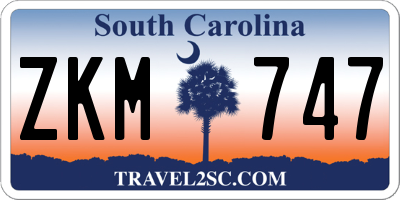 SC license plate ZKM747