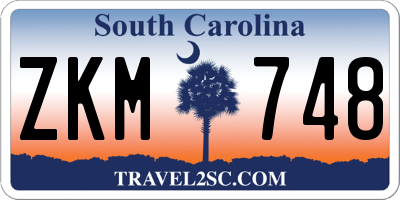 SC license plate ZKM748