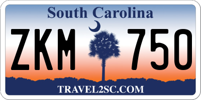 SC license plate ZKM750