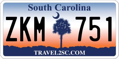 SC license plate ZKM751