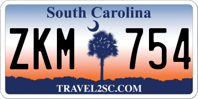 SC license plate ZKM754