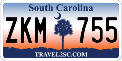 SC license plate ZKM755