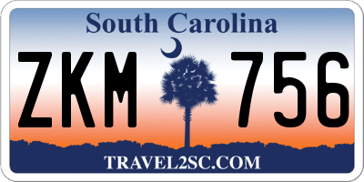 SC license plate ZKM756