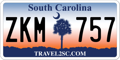 SC license plate ZKM757