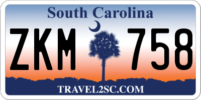 SC license plate ZKM758