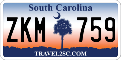 SC license plate ZKM759