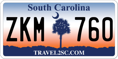 SC license plate ZKM760