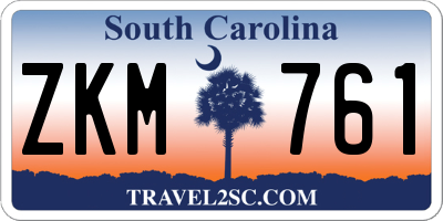 SC license plate ZKM761