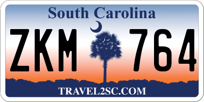 SC license plate ZKM764