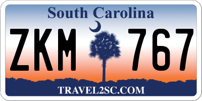 SC license plate ZKM767