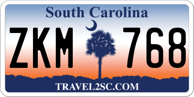 SC license plate ZKM768