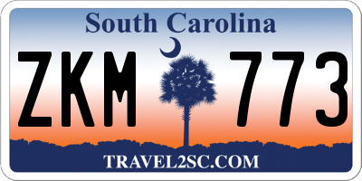 SC license plate ZKM773