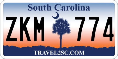 SC license plate ZKM774