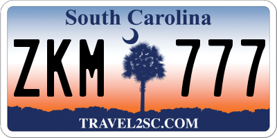 SC license plate ZKM777