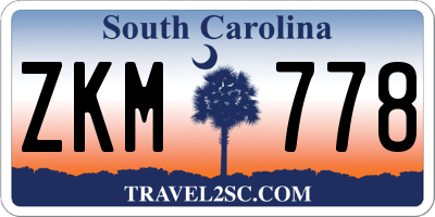 SC license plate ZKM778