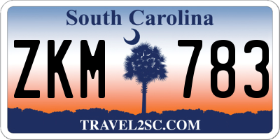 SC license plate ZKM783