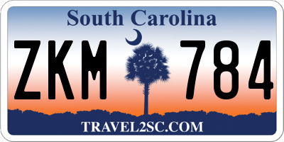 SC license plate ZKM784