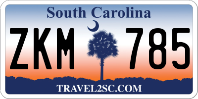 SC license plate ZKM785