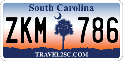 SC license plate ZKM786