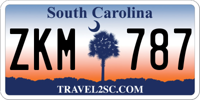 SC license plate ZKM787