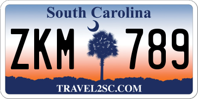 SC license plate ZKM789