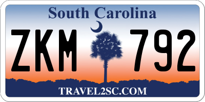 SC license plate ZKM792