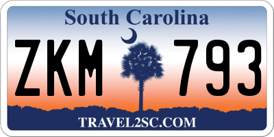 SC license plate ZKM793