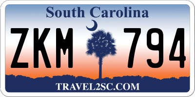 SC license plate ZKM794