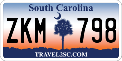 SC license plate ZKM798