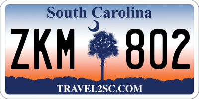 SC license plate ZKM802