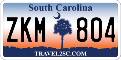 SC license plate ZKM804