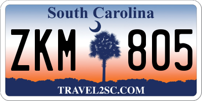 SC license plate ZKM805