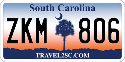 SC license plate ZKM806