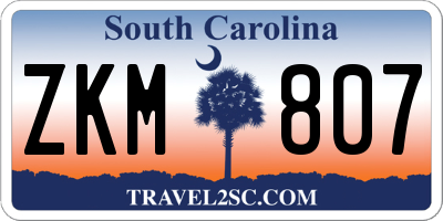 SC license plate ZKM807