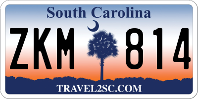 SC license plate ZKM814