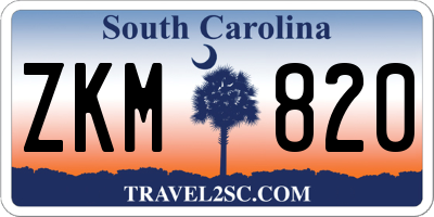 SC license plate ZKM820